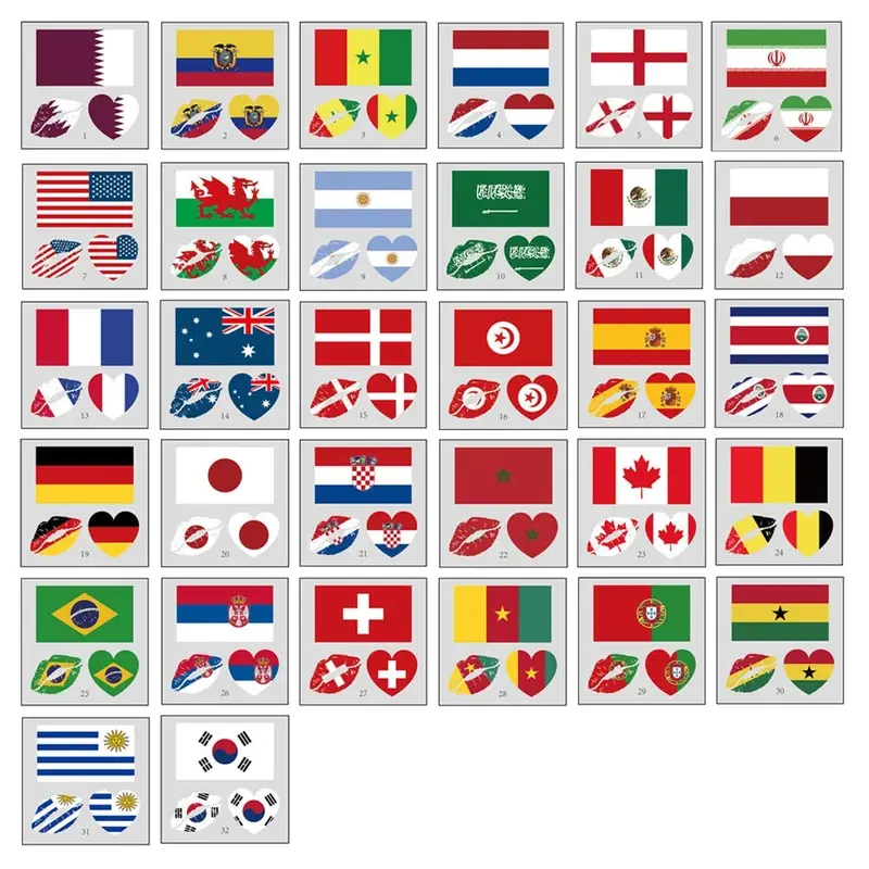 New 2026 US Canada Mexico World Cup Flag Stickers, Football Fan Stickers, Cheerleading Stickers