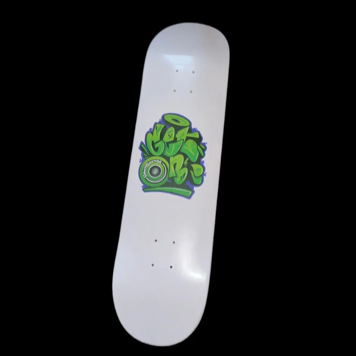 White Graffiti Skateboard Deck