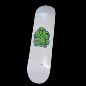 White Graffiti Skateboard Deck