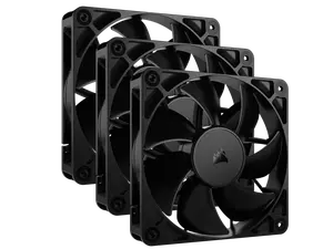 CORSAIR RS120 PWM 120mm Fans Triple Pack - Simplified Control - Daisy-Chain 4-Pin PWM Connection - Concentrated AirGuide Cooling - Magnetic Dome Bearing