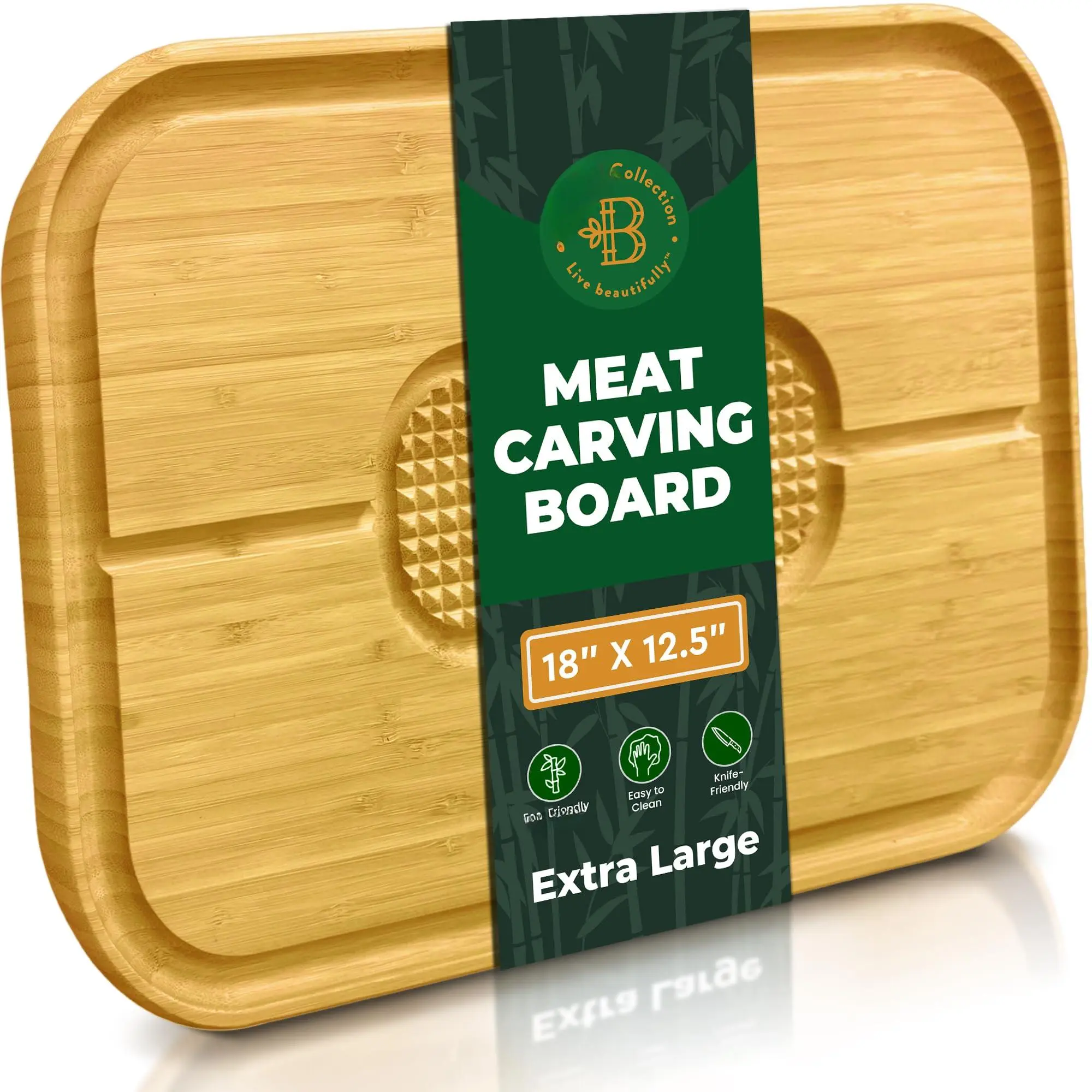 Meat Board For Bbq & Grilling - Spikes To Stabilize Juice Groove Heavy Duty Carving With Reversible Steak Tray Great Gift