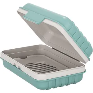 Travel covered soap holder - waterproof soap box, suitable for showering - compact travel soap box, leak proof design, suitable for camping, hiking, gym and outdoor use, keeping soap dry and hygienic