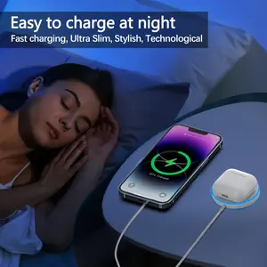 YWZ 15W Fast Magnetic Wireless Charger - Dual Port LED Charging Pad for iPhone 16 Pro Max/16 Pro/16/16 Plus/15/14/13/12 Series, AirPods 3/2/Pro/Pro 2 Cellphone Electronic