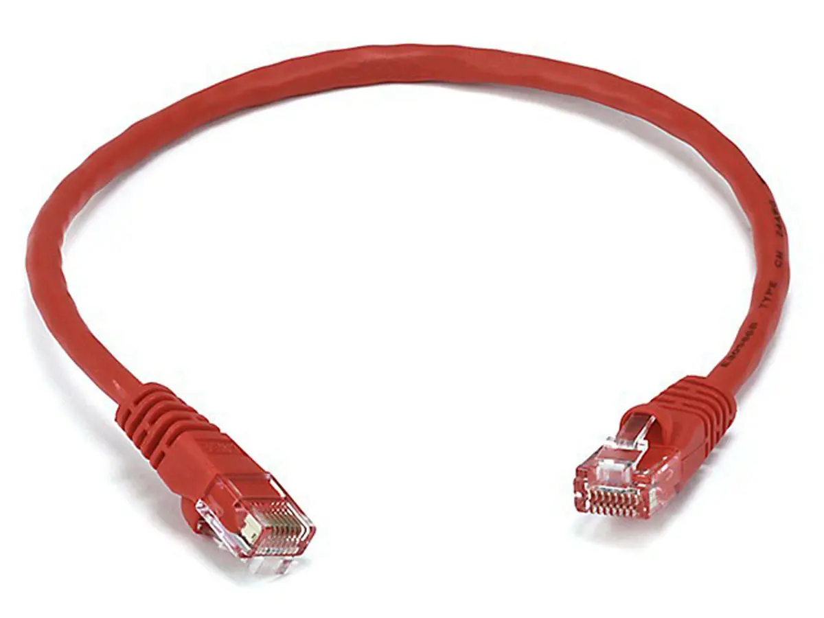 Monoprice 2128 1 ft. Cat5e 24AWG Unshielded Twisted Pair Ethernet Network Patch Cable, Red