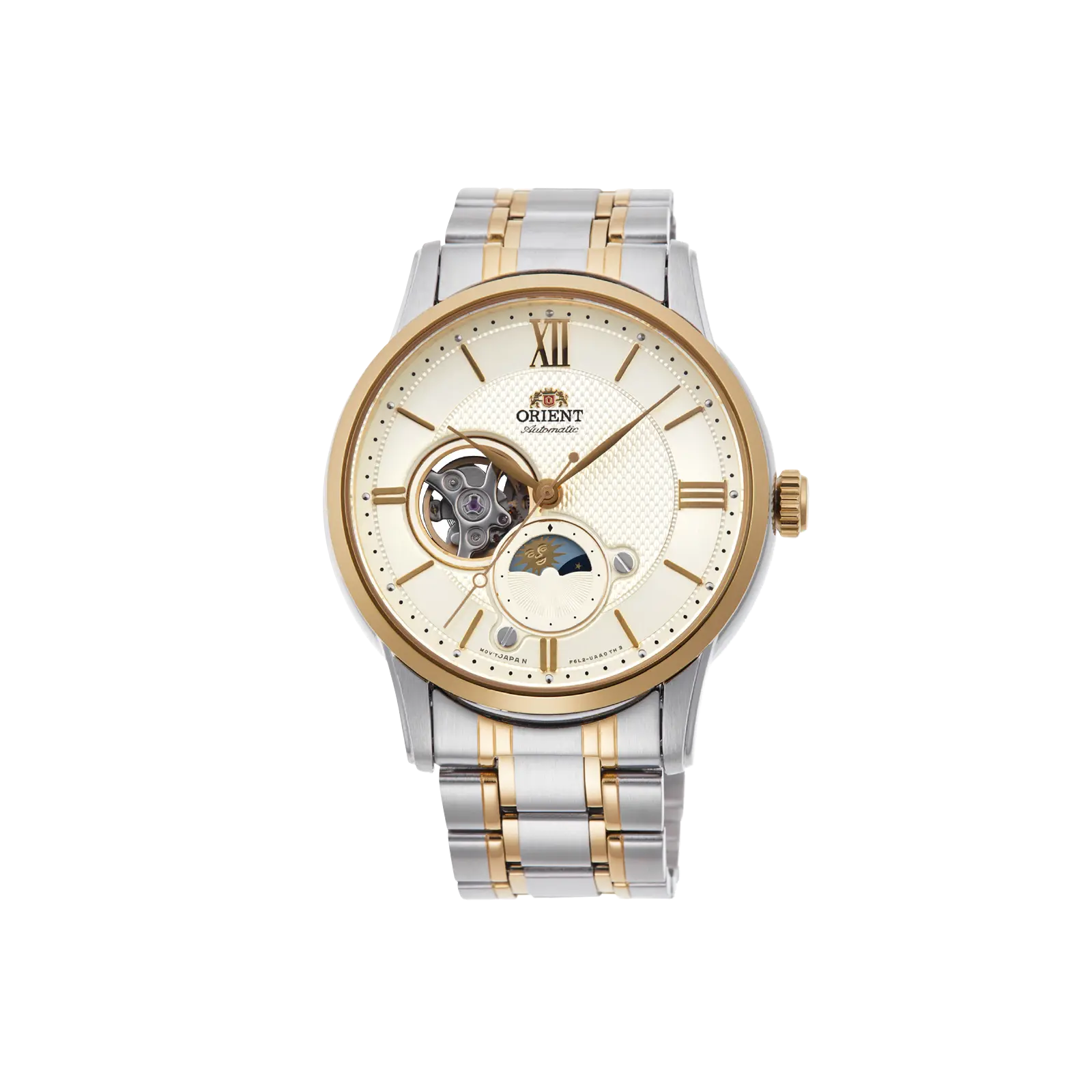 Orient Men's Classic Automatic Dress Watch - 42mm Round Stainless Steel Case, Stylish Open-Heart White Dial, Sapphire Crystal, 24-Hour Dial, Fashionable Stylish Watch, Stainless Steel Watch