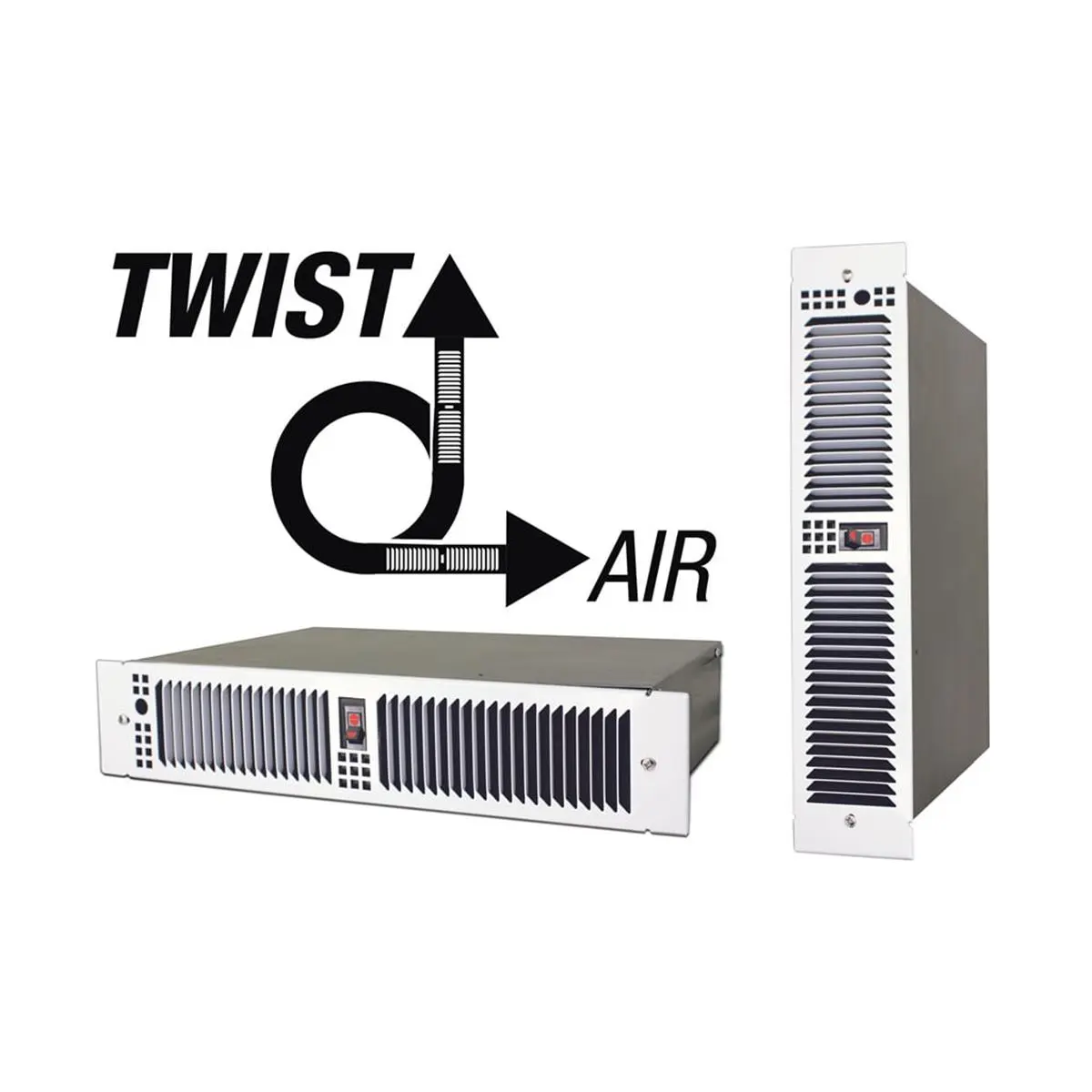 212 MAIN KTW Series Convertible Horizontal & Vertical Kickspace Heater - White, 3-5/8" Tall Narrow Profile, 1500-1125W Multiple W, 240-208V, Quick Heat Nichrome Coil, Hi-Low Switch & RG, Model KTW2415-HLS-RG-W, Multiple Watts