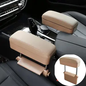Car Center Console Armrest Organizer, Adjustable Car Seat Gaps Filler, Universal Car Interior Accessories for Stowing & Tidying, Leather Car Armrest