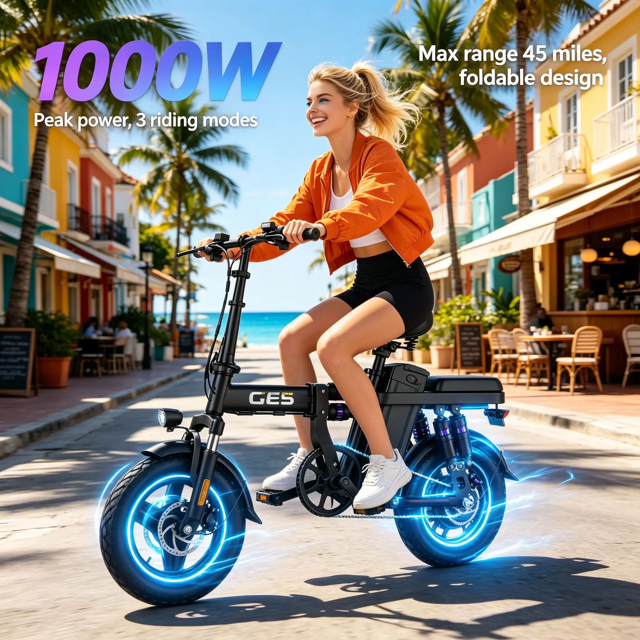 Sick of morning traffic & expensive gas? 500W Peak Folding Electric Bike with 48V 15AH Removable Battery, Long Range Adult Commuter Ebike
