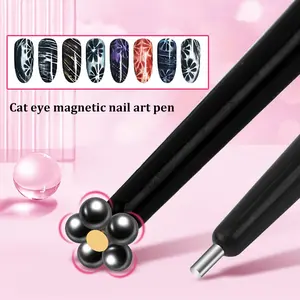 New 2-In-1 Cat Eye Pen Nail Polish Gel Flower Pattern Multi-Functional Magnetic Home Nail Art Tool, 1pc Manicure Kit for Beauty Care, Nail Art Accessories Flower Nails