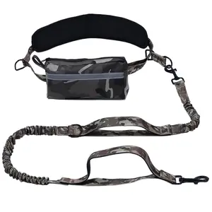 New Wireless Dog Leash and Waist Bag Set, Shock Absorbing Elastic Buffer, Stretchable Dog Leash, Ideal for Outdoor Activities
