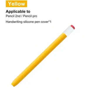 Vintage Pencil Shape Protective Case Compatible with Apple Pencil 2nd/pro, Portable Compact Silicone Cover, Fashionable Gift for Friends