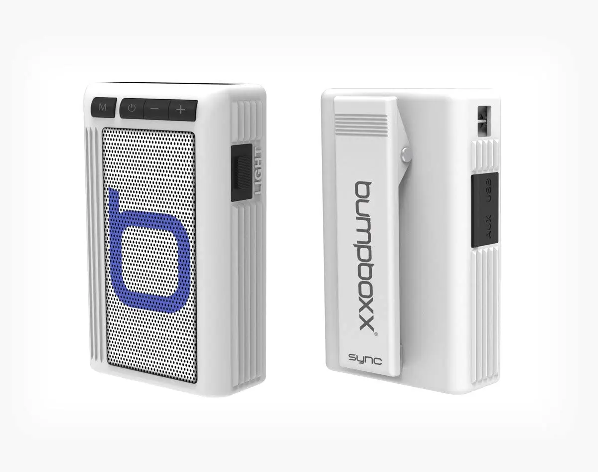 Bumpboxx Retro Pager Beeper Bluetooth Speaker | White | Portable Wireless Speaker with LED Flashlight | Waterproof | 7+ Hour Battery Life