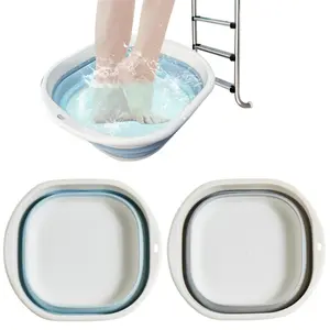 2Pack Collapsible Wash Basin Set, Foldable Dish Tub, Portable Sink for Kitchen, Camping, RV,Laundry, Plastic Washbasin (Blue White/Gray White) 14.5X13.2 inch - Tools & Hardware.