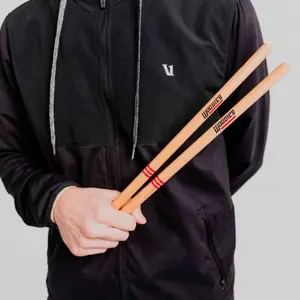 WOODIES Signature 5B Long (short taper, round wooden tip) American Hickory Durable Drumsticks for Punk, Metal, Hard Rock - The Alternative Drumstick