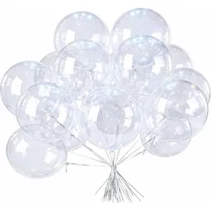 25 Pack Bobo Balloons, 24 Inch Clear Bobo Balloons, DIY Transparent Bubble Balloon for Wedding, Christmas, Birthday Party Decoration