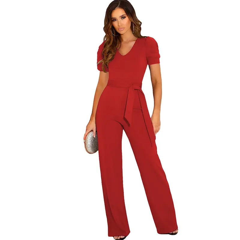 Jumpsuit Slim Fit Bodycon Sleeveless V-Neck Backless Romper Playsuit Onesie Red Summer Beach Party Night Out Club Date Weekend Vacation Resort Getaway Holiday Cruise Evening Cocktail Dinner Women Lightweight Breathable Soft Stretchy Comfortable Trendy Chi