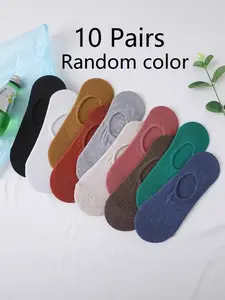 10 Pairs No Show Socks for Women, Breathable Invisible Low Cut Liner Socks, Non Slip Casual Socks for Flats Loafers Sneakers, Random Color