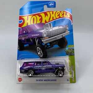 Hot Wheels '64 Nova Wagon Gasser Purple Diecast Model Car 2/5 Series 3+
