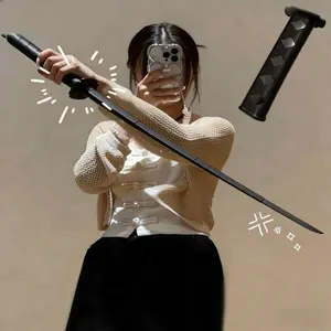 1PC Male and female retractable warrior swords, available in black and pink, suitable for stage performances, Halloween costumes, props, and gift giving