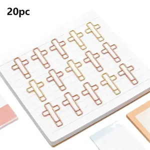 20 Cross Paper Clips, Bible Paper Clips, Journal Paper Clips, Christian Study Supplies, Bible Journaling Accessories, Religious Stationery