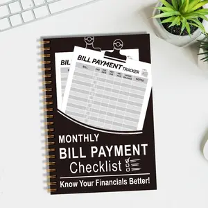 Monthly Bill Payment Tracking Notebook, 1 Count Financial Planning Organizer, Bill Tracking & Payment Record Notebook for Home Office, Finance Checklist Organizer