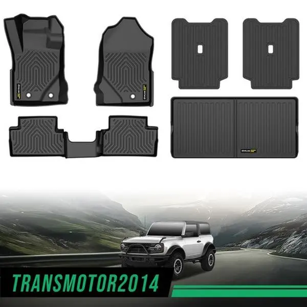 G-PLUS Motor Interior Fit For 21-25 Ford Bronco 2-Door TPE Floor Mats & Trunk All Weather Cargo Liner