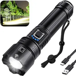 99,000 Lumen Rechargeable Flashlight, Ultra Bright Tactical LED, 5 Modes, IPX7 Waterproof, Survival & Emergency Kit for Home and Outdoor（2 Pack）#EDC（Everyday Carry）#Self-Defense