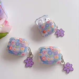 1 piece of floral earphone case, cute wireless Bluetooth earphone case, anti drop protection, durable and stylish accessory, suitable for AirPods pro3/4/4/pro/pro2 (shape may vary depending on model), Earbuds