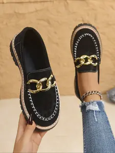 SLIP-ON LEOPARD LOAFERS THAT SLAP 🔥 Brown Leopard Print + Gold Chain Buckle! Chunky Platform + Silver Trim—Soft Sole, No Blisters! Perfect for Commutes, Brunch Dates & Café Runs | Retro Y2K Vibes All Day!