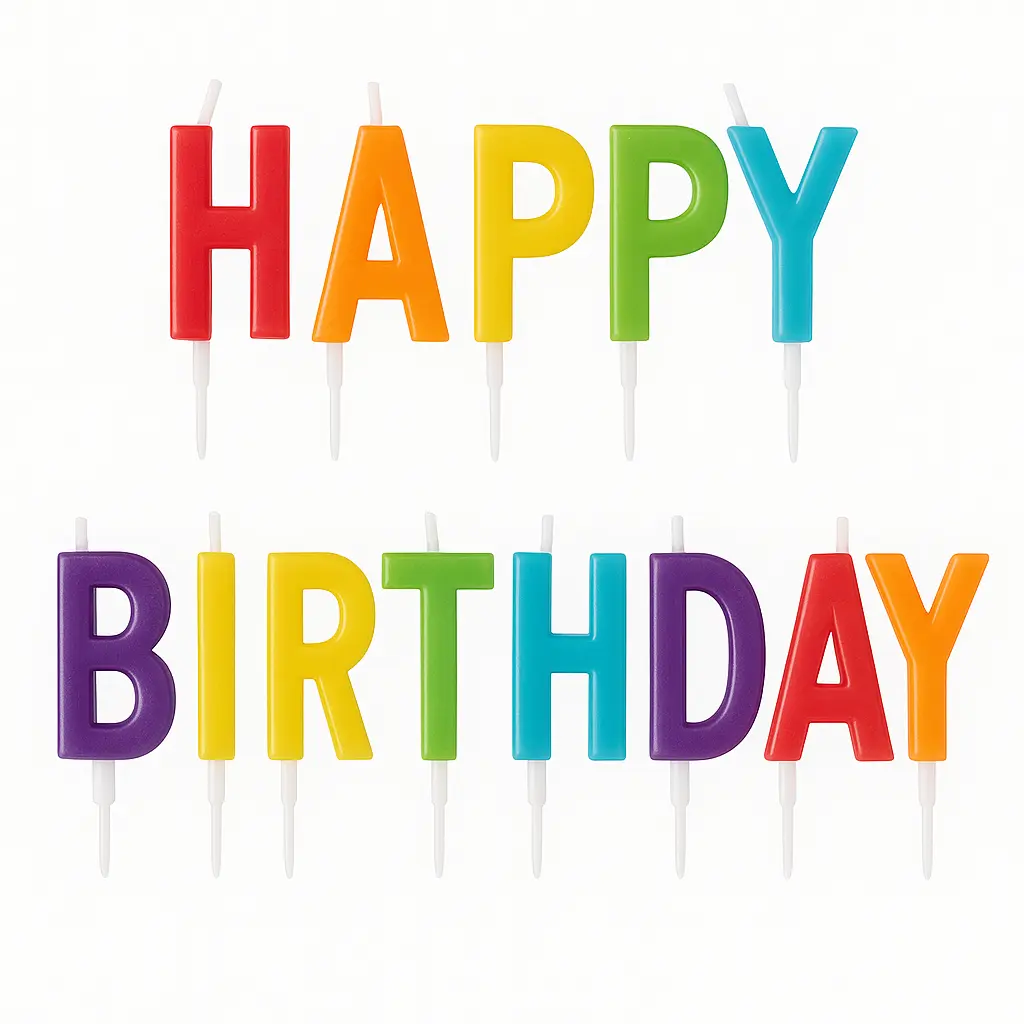 Colorful Happy Birthday Letter Candles