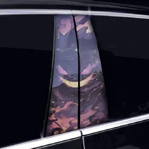 Set of 2 Waterproof Pokémon Car B-Pillar Vinyl Decals for Both Sides - Scratch Covers and Trendy Decorative Stickers for Center Pillars.