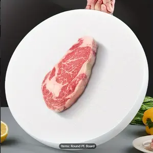 1pc, Food Grade PE Plastic Round Cutting Board - Double Sided Chopping Board for Kitchen Gadgets and Accessories
