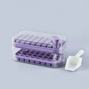 Household double-layer ice cube tray, ice cube mold, easy to demold, large-capacity ice cube storage box, Ice Molds