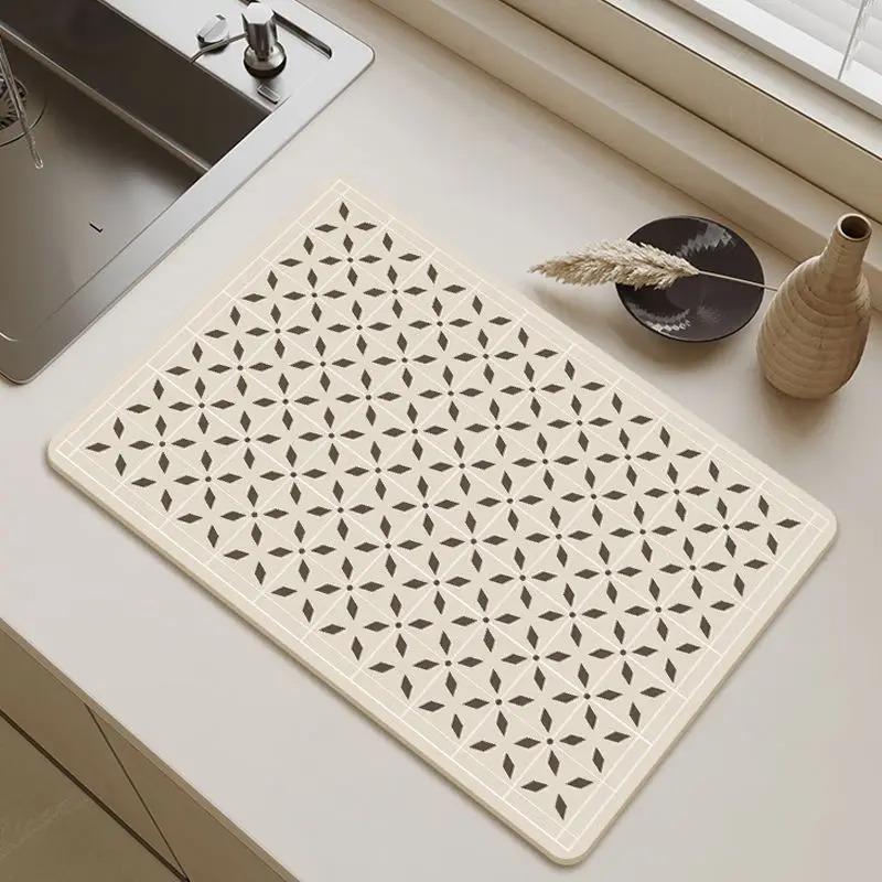 Absorbent Dish Drying Mat & Coffee Maker Mat for Kitchen Countertops - Multi-Use Coffee Bar Countertop Mat