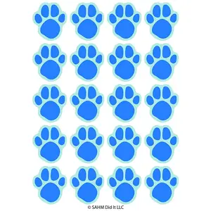 Blue Paw Print Stickers - (120 ct)