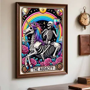 1 Piece DIY Diamond Painting Kit, 5D Diamond Art Set, Horse Skeleton Design, Full Round Diamonds, Mosaic, Home Decor, Christmas Gift