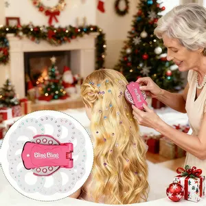 Gemstone Refill Pack Shimmering Diamond Styling Tool hair jewel stamper+180 pcs Colored Gems set  Accessories & Birthday Gifts Suitable for All Hair Types/Styles Hair Care Product Heat-Free Styling Attachment