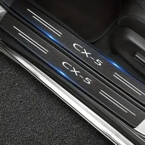 Mazda Cx-5 Car Door Sill Protector, Carbon Fiber Texture Anti-Scratch, Enhances Interior Aesthetics, Precise Fit Easy Installation