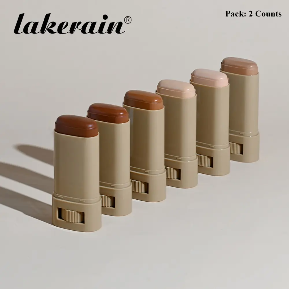 Lakerain Solid Long Wear Foundation Stick, Moisturizing Concealer Stick, 2 Counts Long-Lasting Boost Skin Tint, Skin Perfector, Hydrating Creamy Formula, Lightweight Flawless Coverage, Smooth Non-Cakey Finish for Radiant Even Skin Tone, Moisture