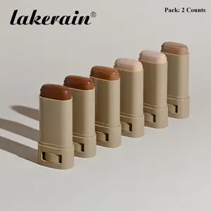 Lakerain Solid Foundation Stick, Moisturizing Concealer Stick, 2 Counts Long-Lasting Boost Skin Tint, Skin Perfector, Hydrating Creamy Formula, Lightweight Coverage, Smooth Non-Cakey Finish for Radiant Even Skin Tone, Moisture