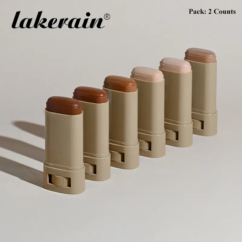 Lakerain Solid Stick, Moisturizing Concealer Stick, Face Foundation, 2 Counts Long-Lasting Boost Skin Tint, Skin Perfector, Hydrating Creamy Formula, Lightweight Flawless Coverage, Smooth Non-Cakey Finish for Radiant Even Skin Tone, Moisture