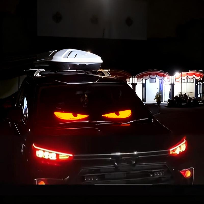 Devil Eyes For Car Programmable Bluetooth APP Control BlackFriday Pre-made Animations Customizable Text Illuminated Emblem Decoration LED Lights Dashboard Flexible Display Panel Car Display Sign