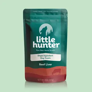 Little Hunter Freeze Dried Dog Treats - Beef Liver - Raw Single Ingredient Beef Liver Dog Treats for Snacks, Training, Dog Food Toppers - All Natural, Healthy Dog & Puppy Treats, 2 oz single  ingredient
