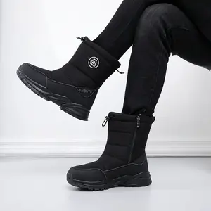 LISM Men'S & Women'S Heavy-Duty High Quality Snow Boots with Fleece Lining - Thickened Insulated Ankle-High Winter Boots with Non-Slip Rubber Sole, Zipper Closure & Cushioned Insole for Hiking, Outdoor, and Cold Weather - Large Size Available (Unisex Cou