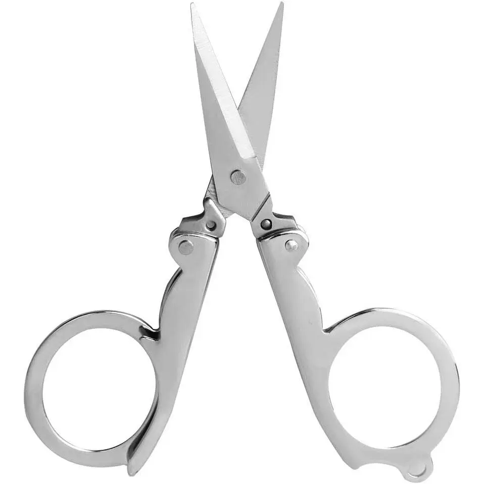Portable Stainless Steel Foldable Scissors, Household Mini Sewing Tool, Pocket Size Collapsible Sewing Scissors, Multifunctional Sewing Tool for Home Use