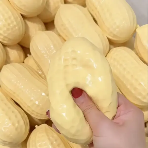 Realistic Peanut Squishy Fidget Toy, Creamy Slow Rising Squeeze Toy, Soft Stretchy Stress Relief Toy for Kids Adults, Novelty Prank Party Favor Gift