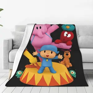 P-Pocoyo And Friends Blankets Cartoon Animated Soft Warm Print Plush Throw Blanket For Chair Picnic Flannel Bedspread Bed Cover