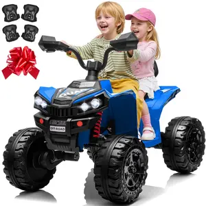 JOYRACER 24V Kids Ride On ATV, 4WD Electric Quad w/800W Motor, Battery Powered Vehicle Quad w/Bluetooth Music, LED Lights, Spring Suspension, Outdoor Toys Gift for Boys and Girls Aged 3-8