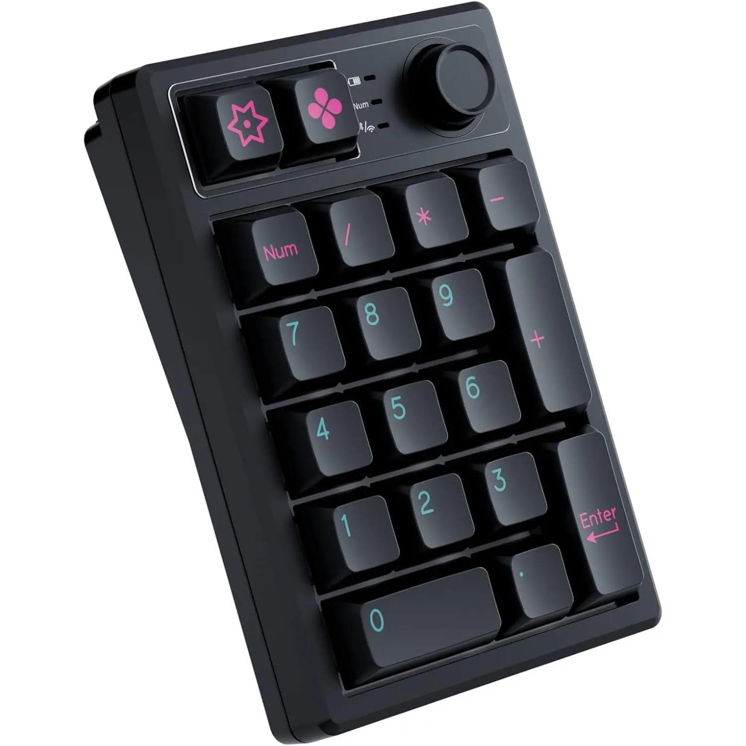 K19  Numeric Keyboard, Mechanical Number Keypad Hot-swappable  Numpad 5.0/2.4GHz, RGB Multi-Function Knob Numerical Keyboard for Laptop  Win iOS Android