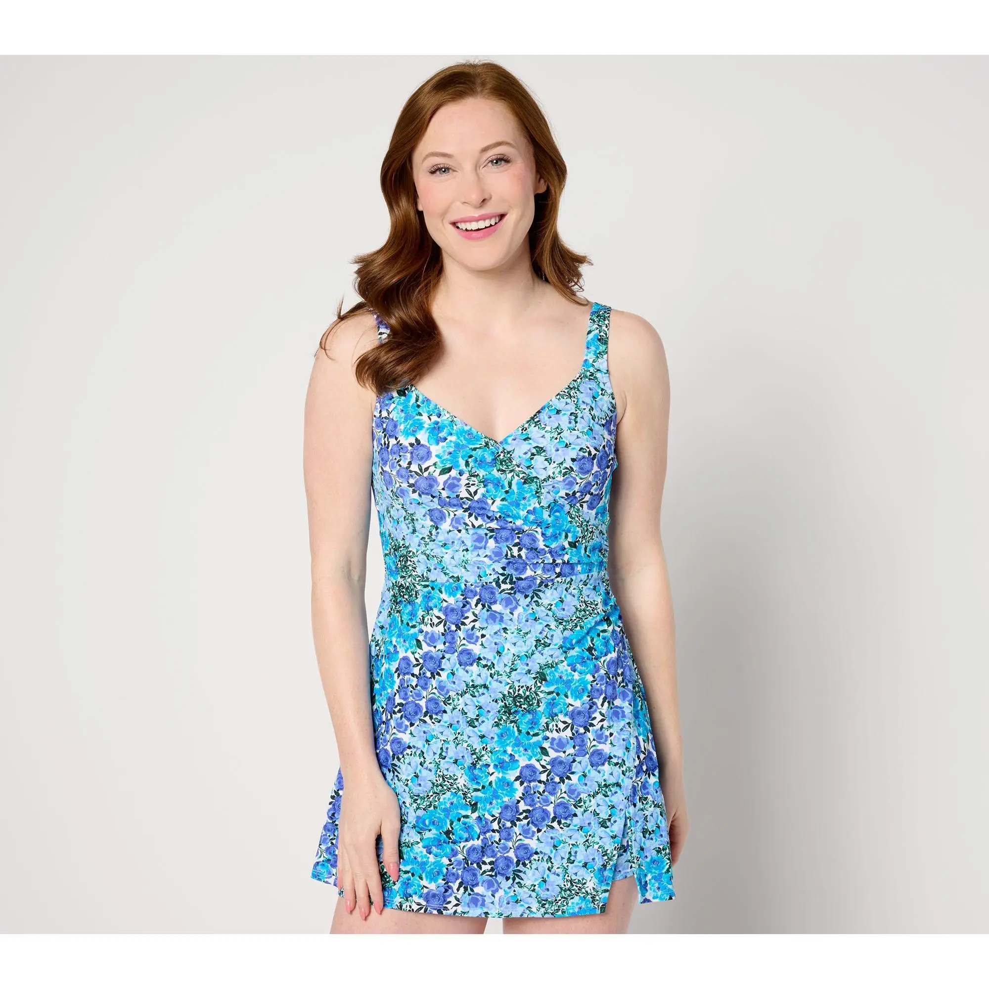 Isaac Mizrahi Live! Bridgehampton Printed Swim Dress w/ Short - TikTok Shop
